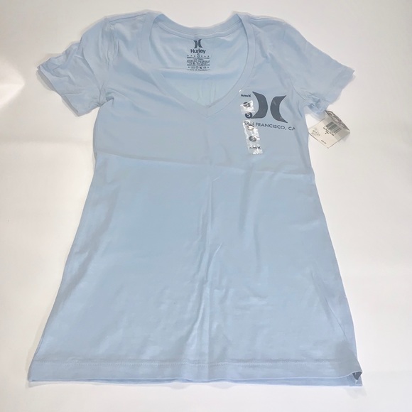 Hurley Tops - Hurley | Light Blue V-Neck San Francisco Tee New